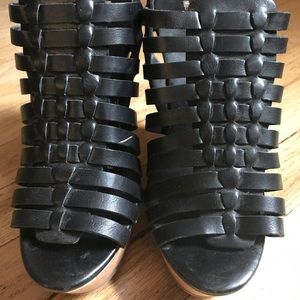 MINT CONDITION worn once black summer wedges